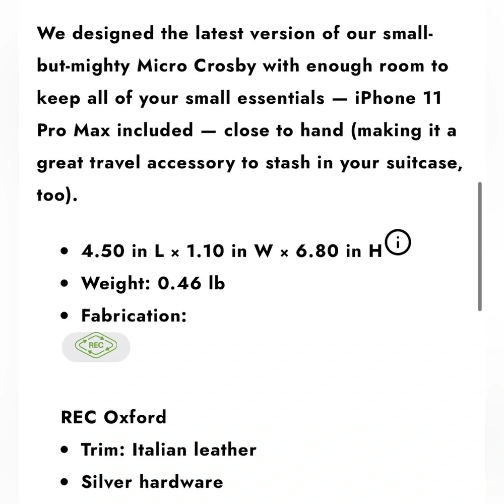 NWT MZ Wallace Micro Crossby Bag in Magnet Rec - Picture 5 of 9